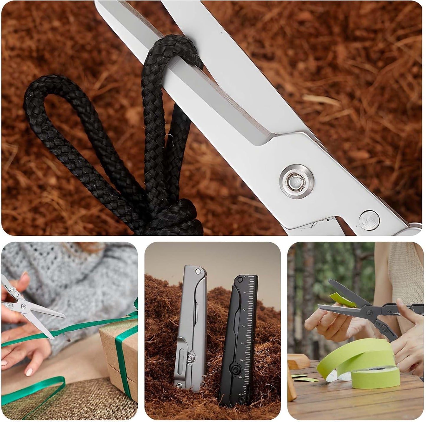 Junazilo® ✂️ 2-in-1 Foldable EDC Scissors with Built-In Ruler