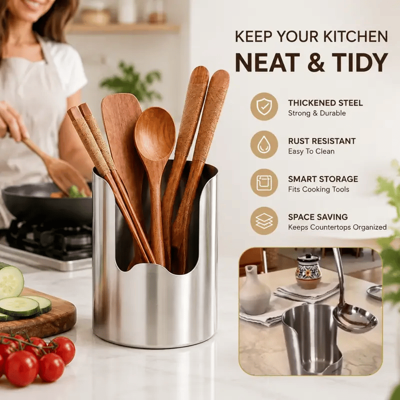 Junazilo® Thickened Stainless Steel Utensil Organizer