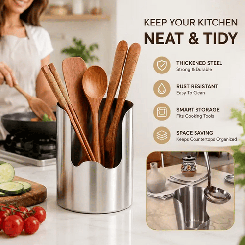 Junazilo® Thickened Stainless Steel Utensil Organizer
