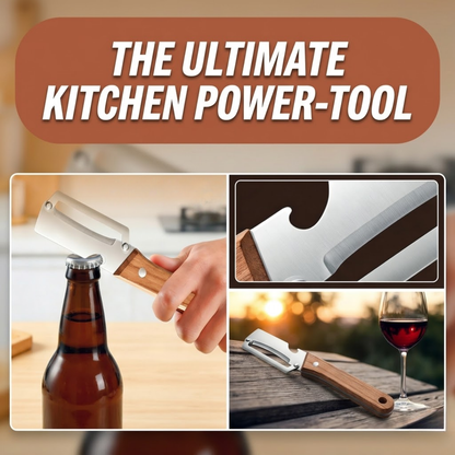 Junazilo® 3-in-1 Stainless Steel Vegetable Peeler with Wooden Handle & Bottle Opener upsell
