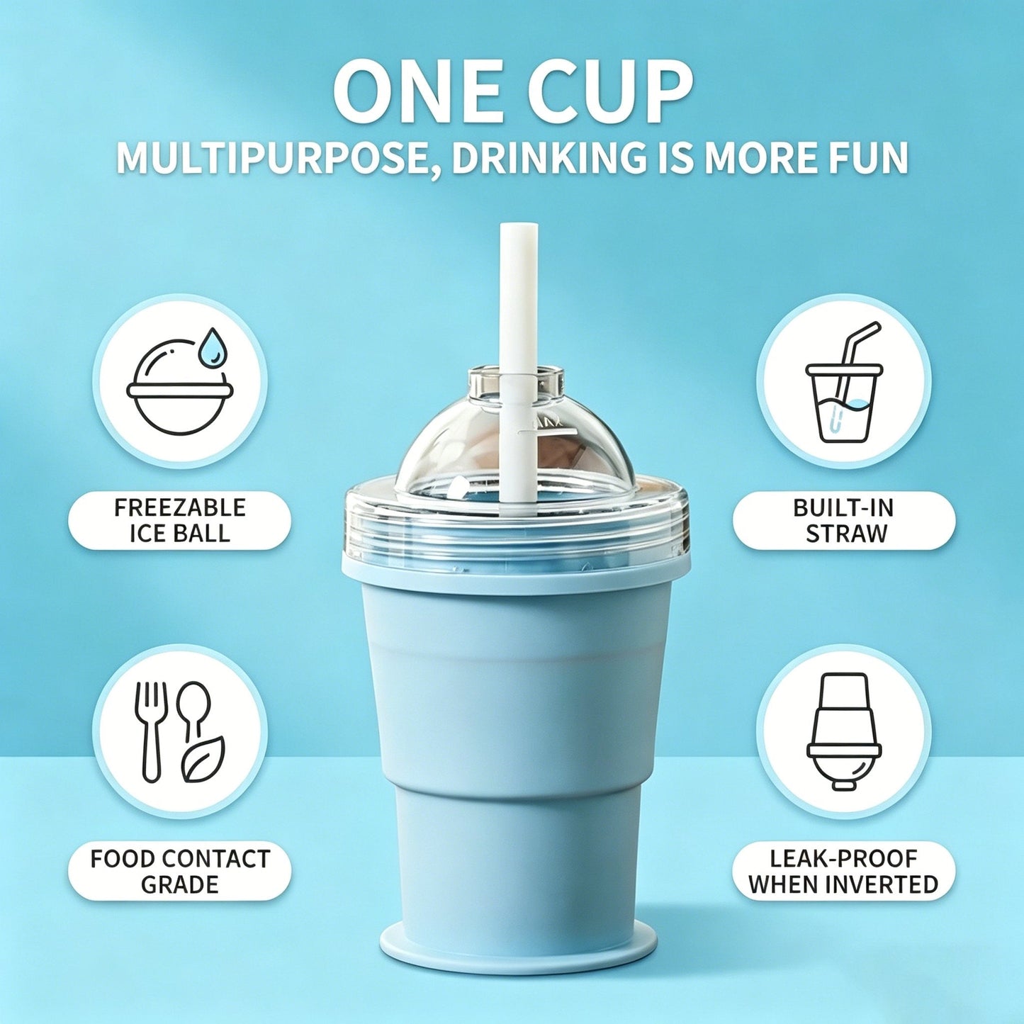 Junazilo® 🧊 Foldable Silicone Ice Ball Drink Cup
