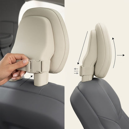 Aura Ergonomic Nappa Leather Car Headrest