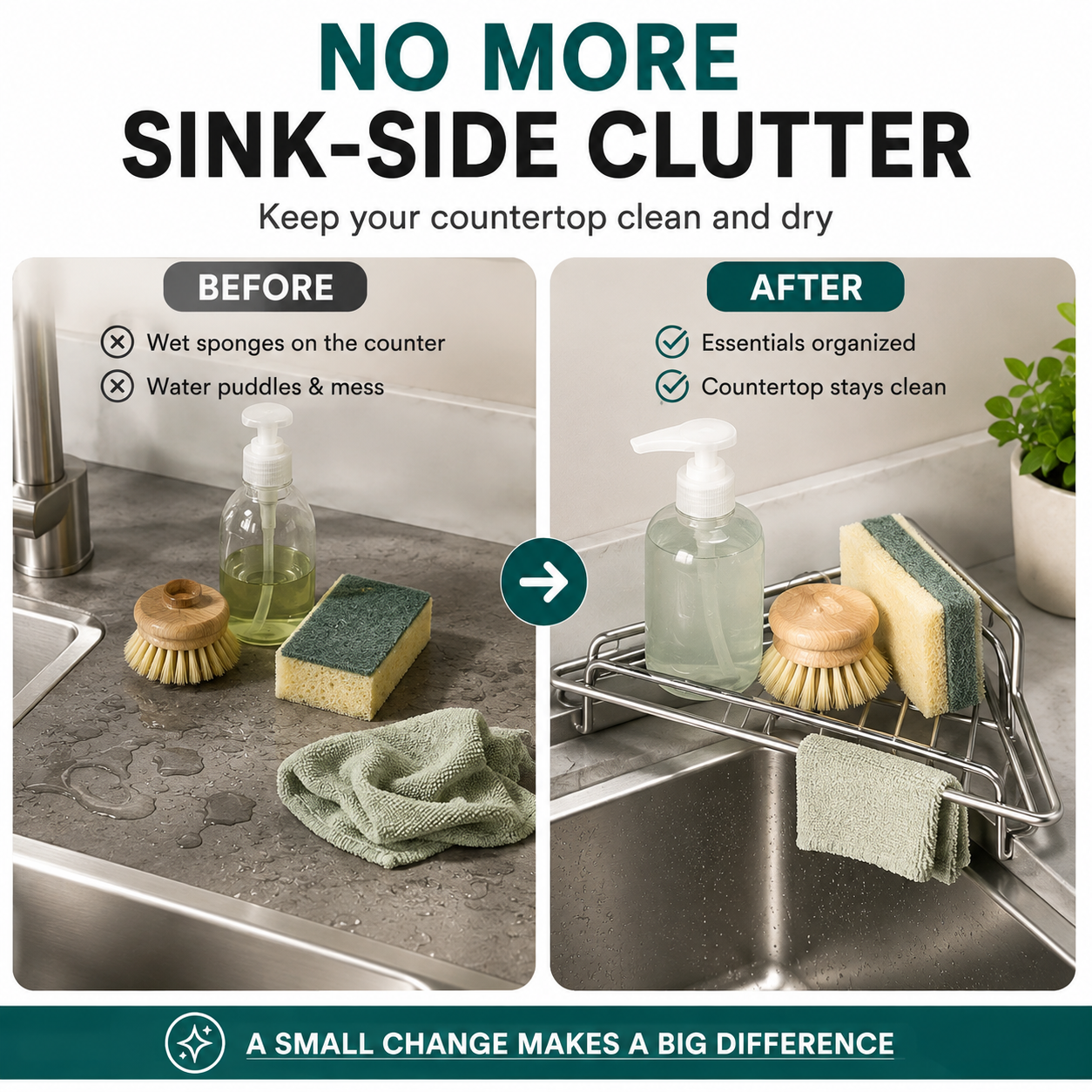 Junazilo® Corner Sink Draining Shelf