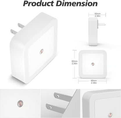 Junazilo® Dusk-to-Dawn LED Night Lights (Warm White, Plug-In) upsell