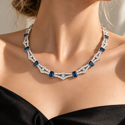 The Celestine Azure Art Deco Necklace