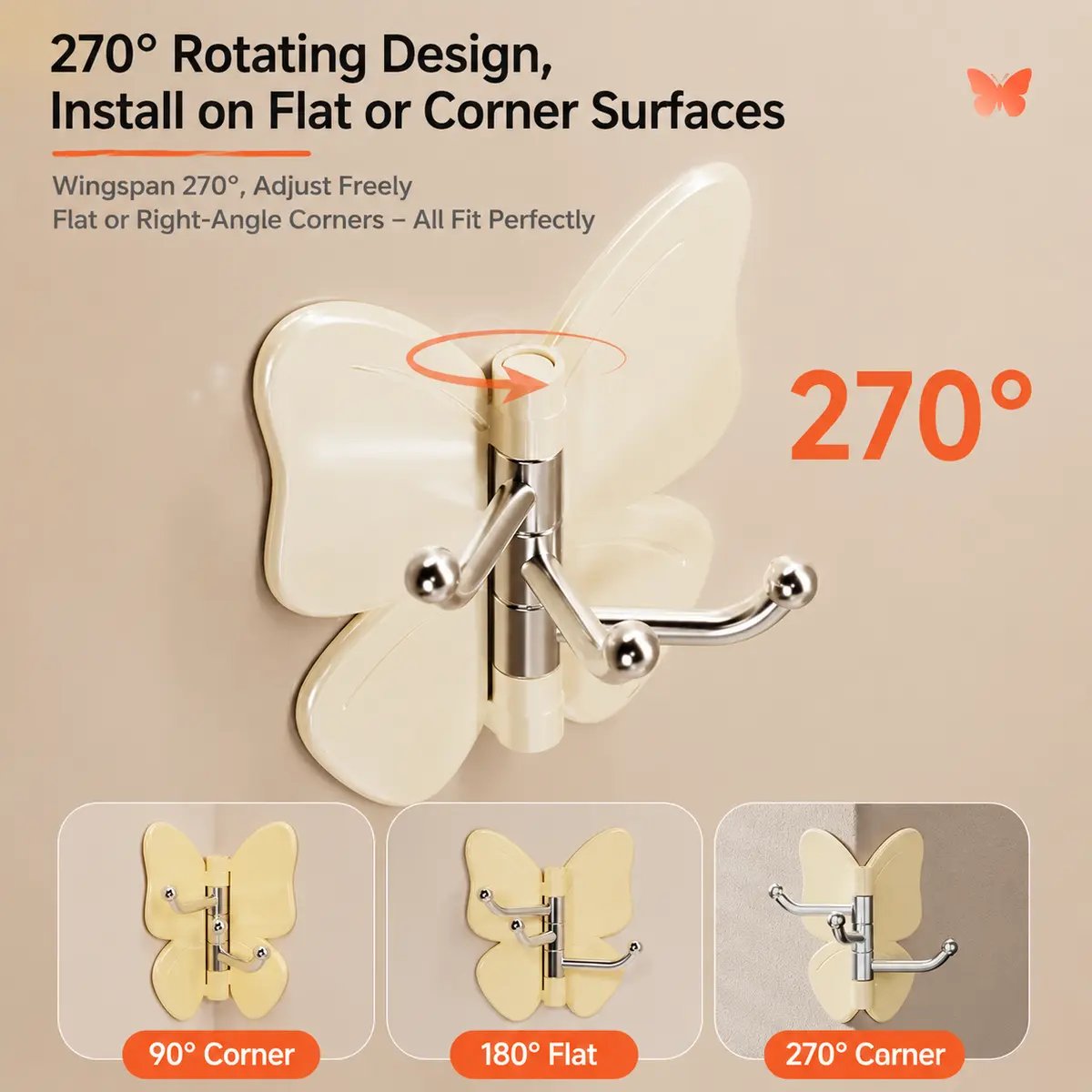 Junazilo® 🦋No Drilling Swivel Butterfly Hook