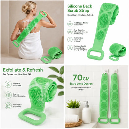 Junazilo® Silicone Bath Brush Double-Sided Exfoliating Back Scrubber upsell