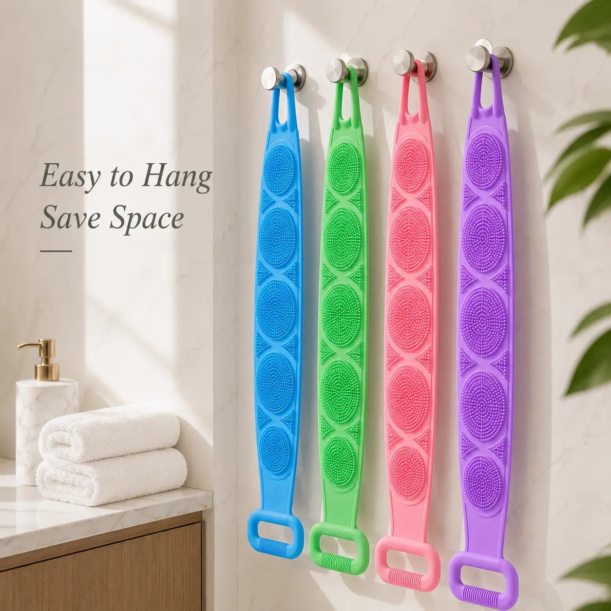Junazilo® Silicone Bath Brush Double-Sided Exfoliating Back Scrubber upsell