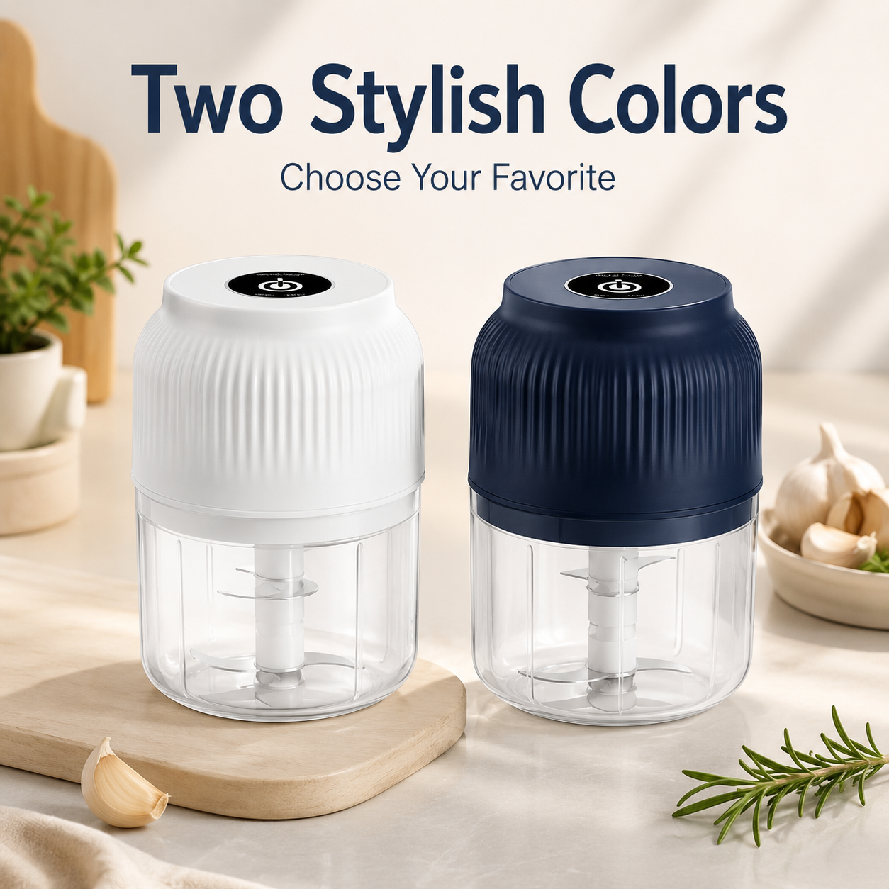 Junazilo® Mini Electric Food Chopper – One-Press Garlic & Veggie Prep