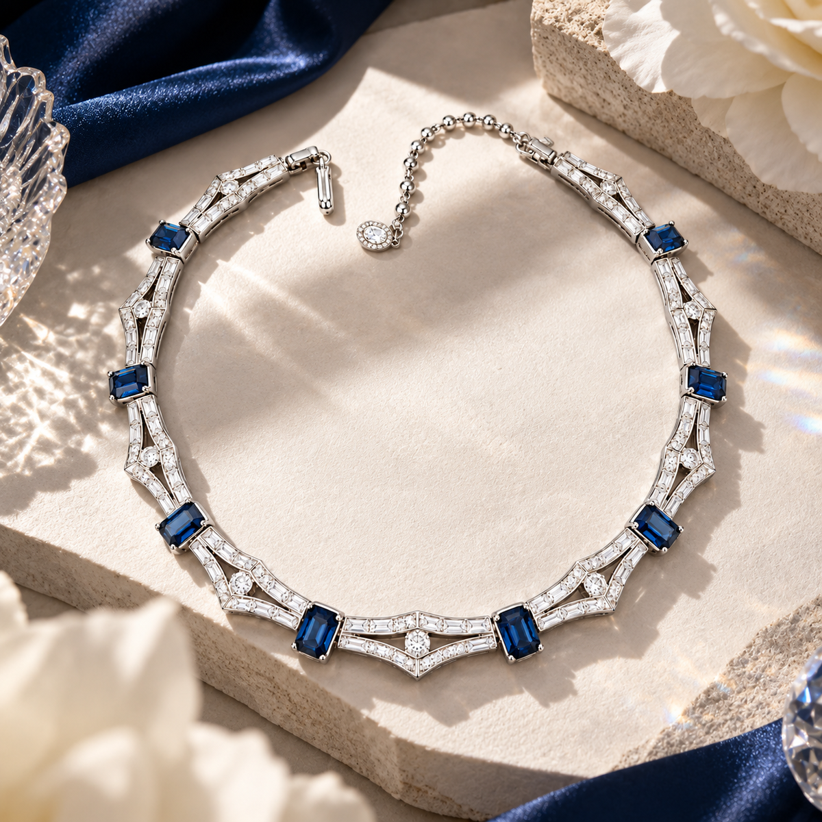 The Celestine Azure Art Deco Necklace