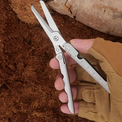 Junazilo® ✂️ 2-in-1 Foldable EDC Scissors with Built-In Ruler