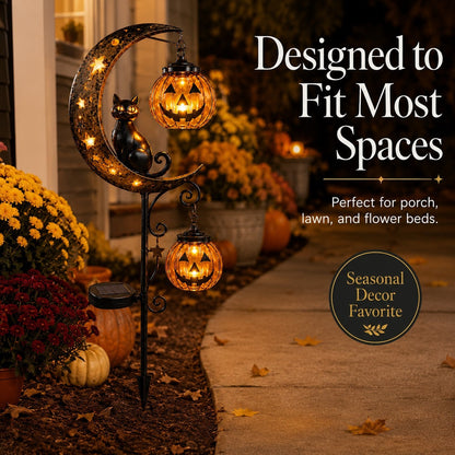 Junazilo® Pumpkin Moon Garden Stake Light