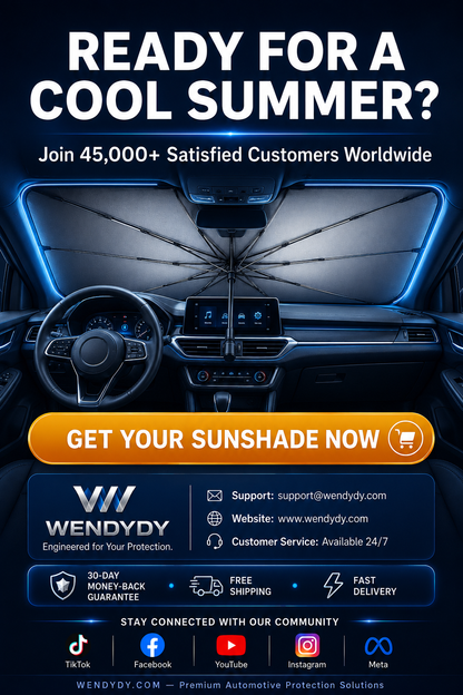 Junazilo® 2026 Upgraded Car Windshield Sun Shade Umbrella