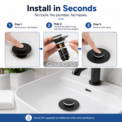 Junazilo® The Ultimate 3-in-1 Pop-Up Sink Strainer