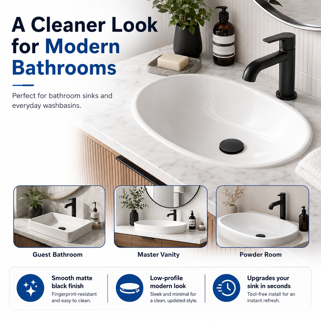 Junazilo® The Ultimate 3-in-1 Pop-Up Sink Strainer