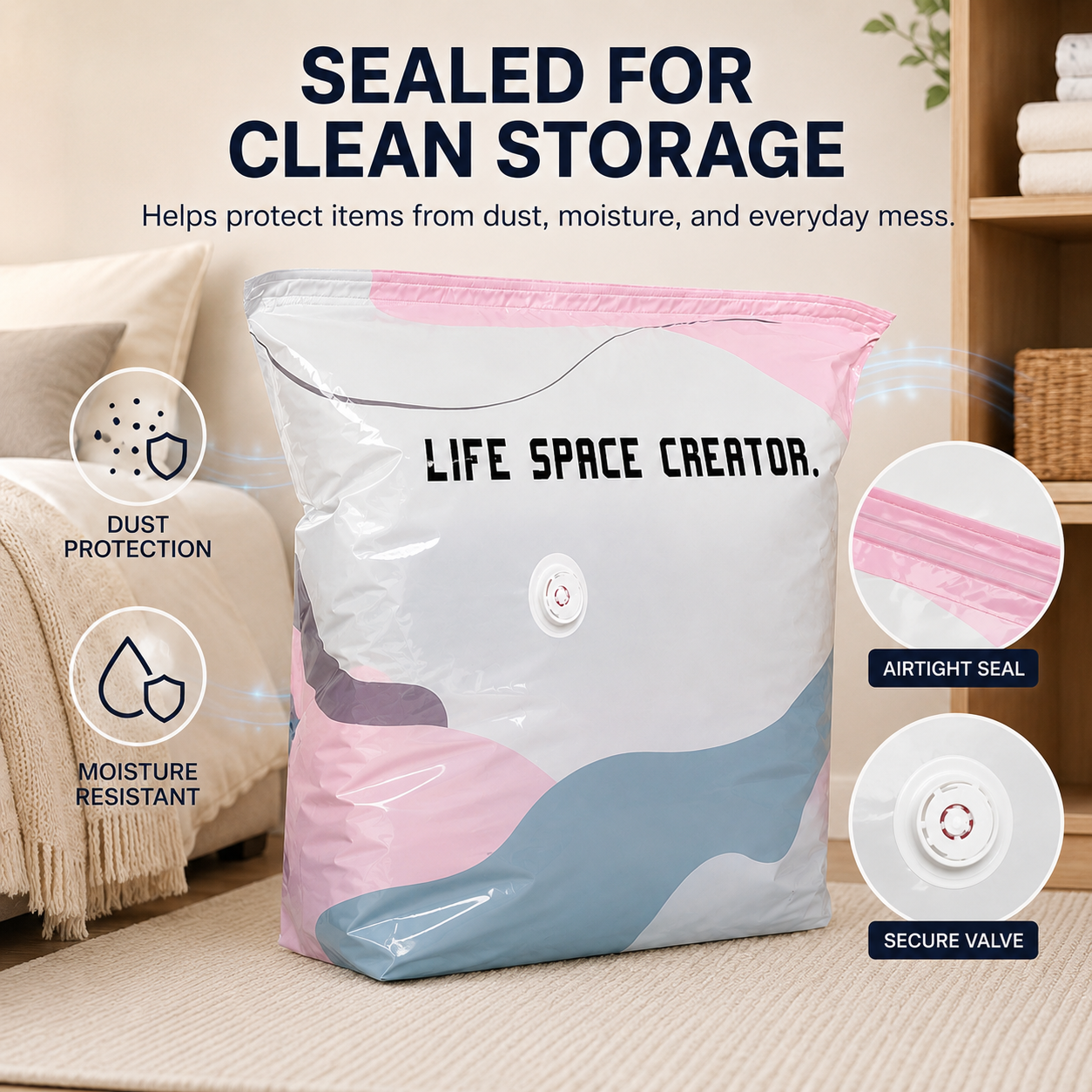 Junazilo® No-Pump Vacuum Storage Compression Bags