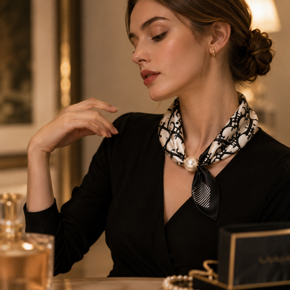 Junazilo® Effortless Glamour: Pop-On Pearl Necklace Scarf 🧣 upsell