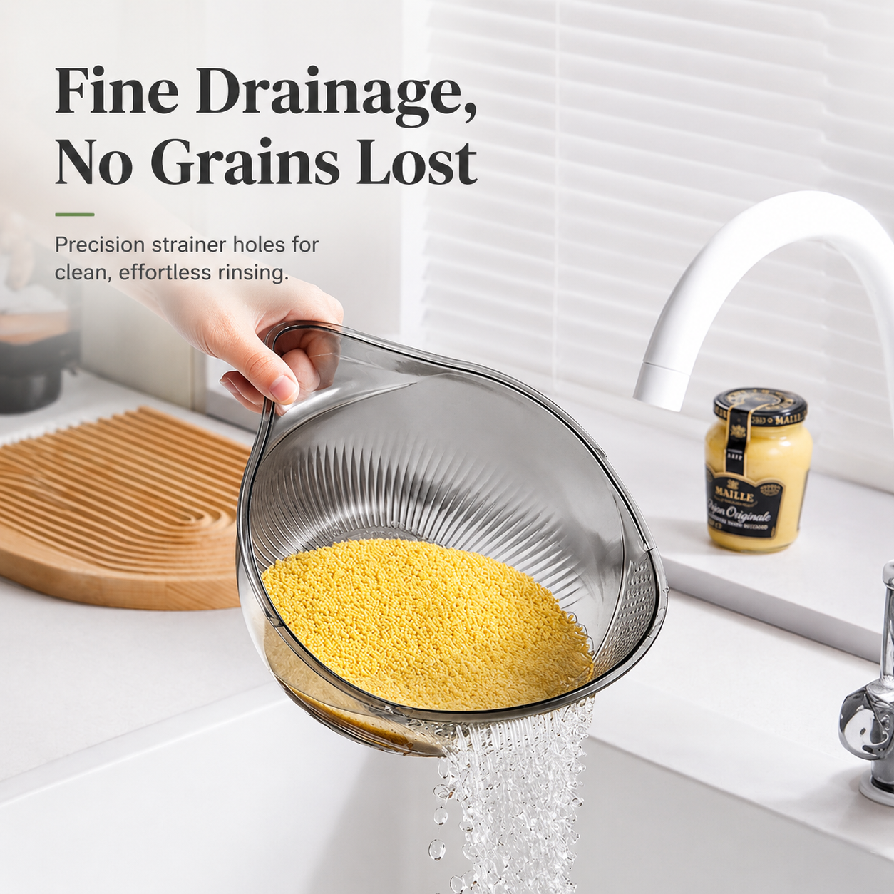 Junazilo® Multipurpose rice washing strainer bowl