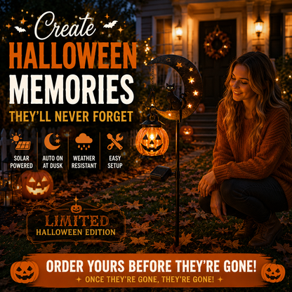Junazilo® Pumpkin Moon Garden Stake Light