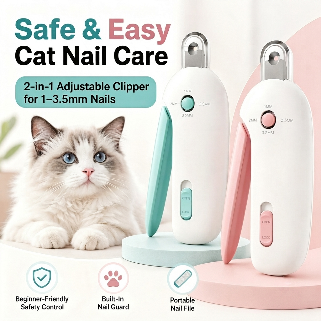 Junazilo®  🐾 Adjustable Claw Clipper – Safe Trim for All Cats