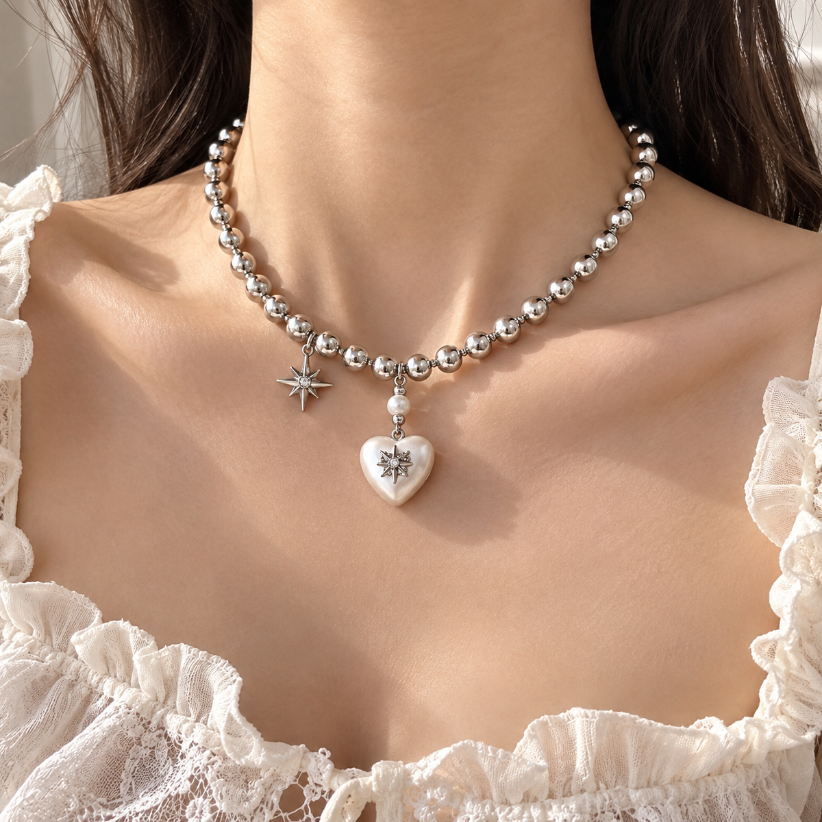Celestia Heart Charm Necklace