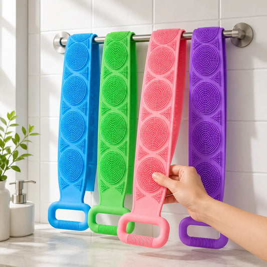 Junazilo® Silicone Bath Brush Double-Sided Exfoliating Back Scrubber