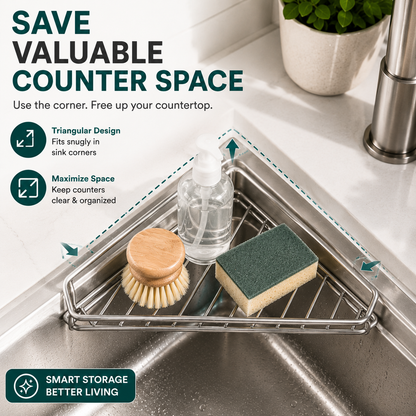 Junazilo® Corner Sink Draining Shelf