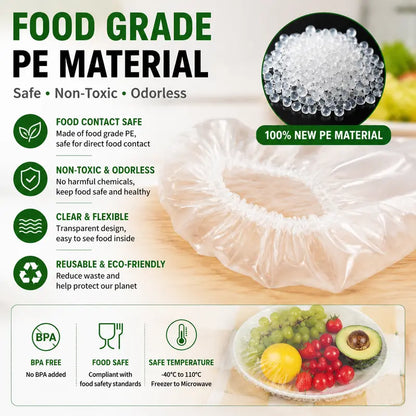Junazilo® 🥗100PCS Stretch Bowl Covers – Freshness Sealed, Waste Reduced upsell