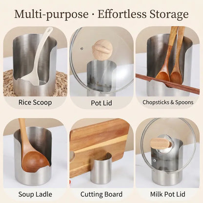 Junazilo® Thickened Stainless Steel Utensil Organizer, Rust Resistant Easy to Clean