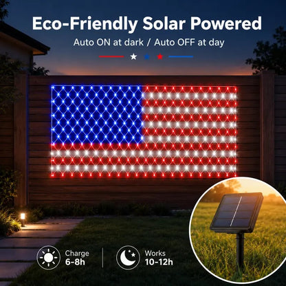 Junazilo® Solar American Flag Lights Outdoor