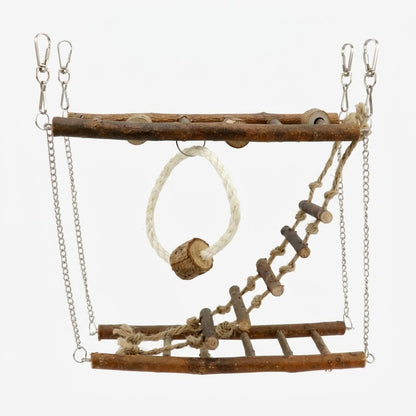 The ArborHaven Suspended Natural Wood Pet Playground