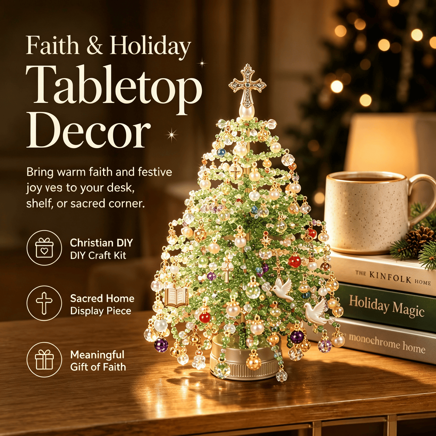 Junazilo® DIY Beaded Christmas Tree Kit – 🎅Create Your Own Sparkling Holiday Decoration