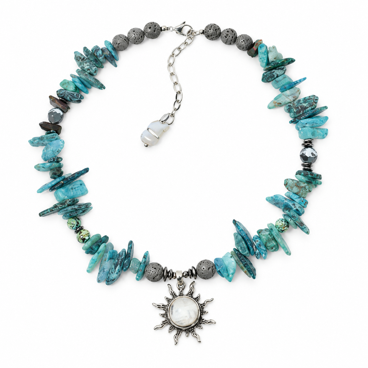 Solara Turquoise Sun Necklace