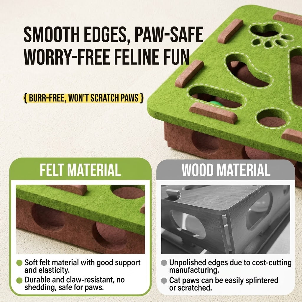 The FelineHunt Premium Felt Interactive Puzzle Box