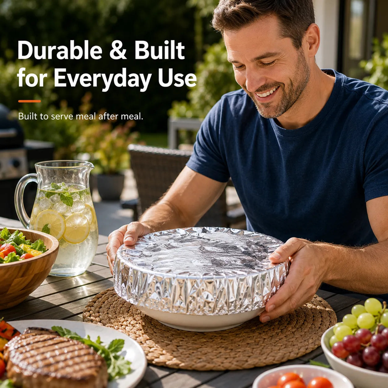 Junazilo® 🍽️Reusable Aluminum Foil Thermal Food Cover — Heat-Retaining, Washable & Freshness-Preserving Kitchen Essential