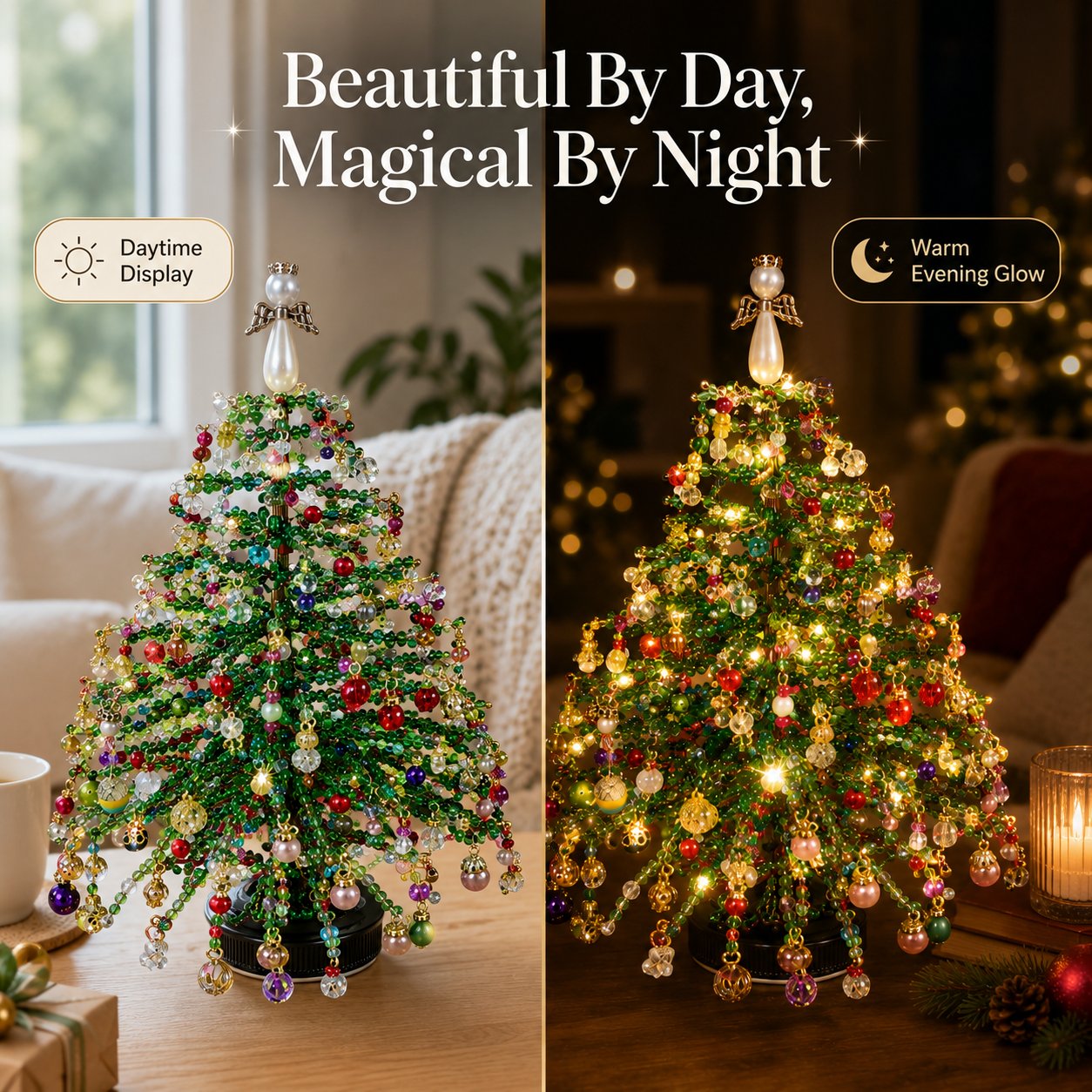 Junazilo® DIY Beaded Christmas Tree Kit – 🎅Create Your Own Sparkling Holiday Decoration