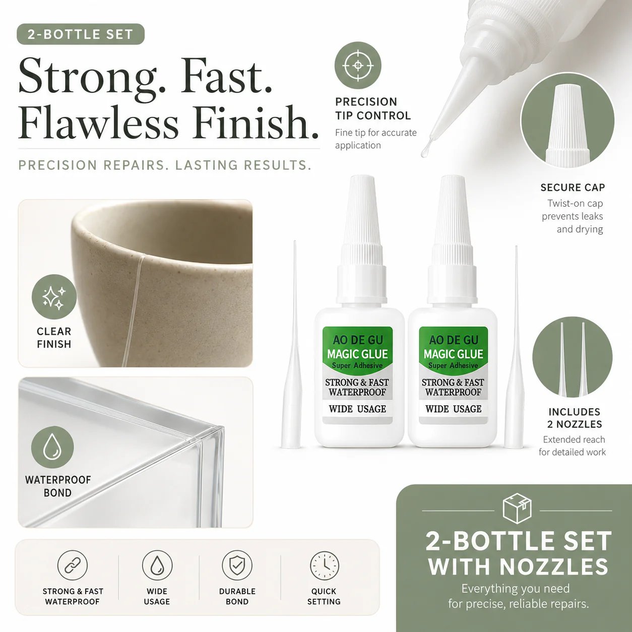 Junazilo® Fast-Setting Super Glue Kit – 4 × 20mL Per Set