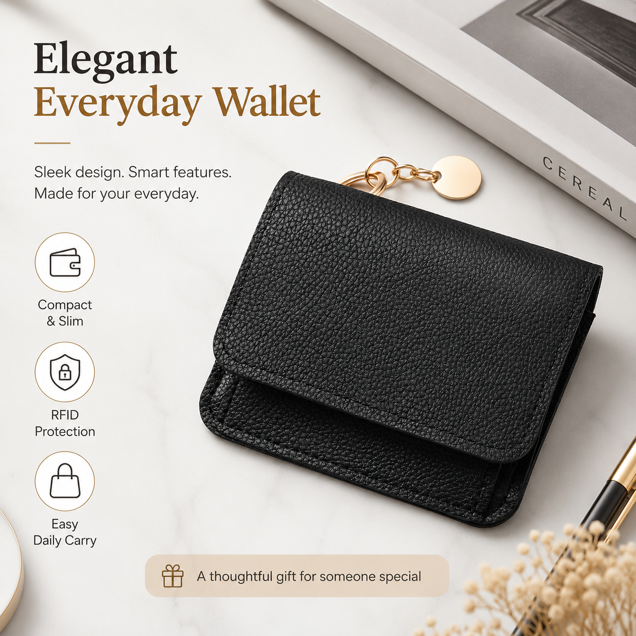 Junazilo® Women's Elegant Minimalist Short Slim Wallet