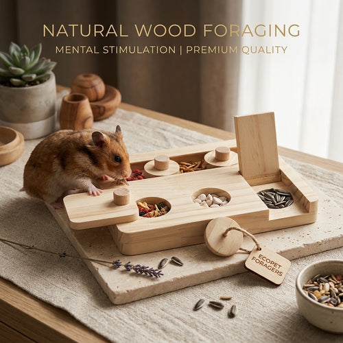 EcoPet Foragers Premium Natural Wood Small Pet Foraging Puzzle