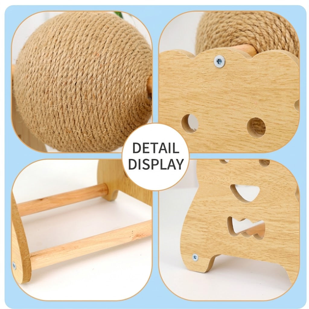 Natural Wood & Sisal Interactive Scratcher