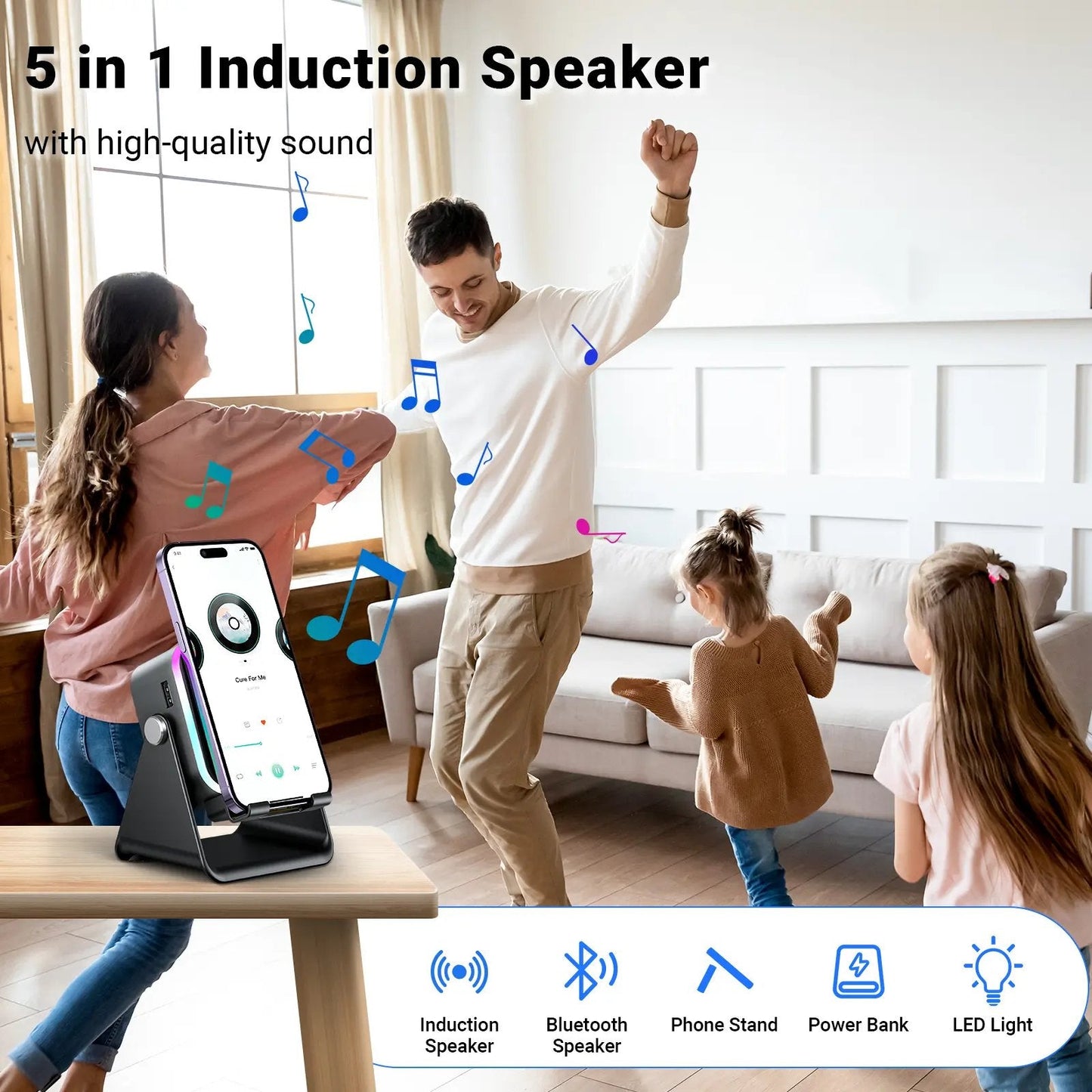 Junazilo® Wireless Induction Audio Speaker Stand upsell