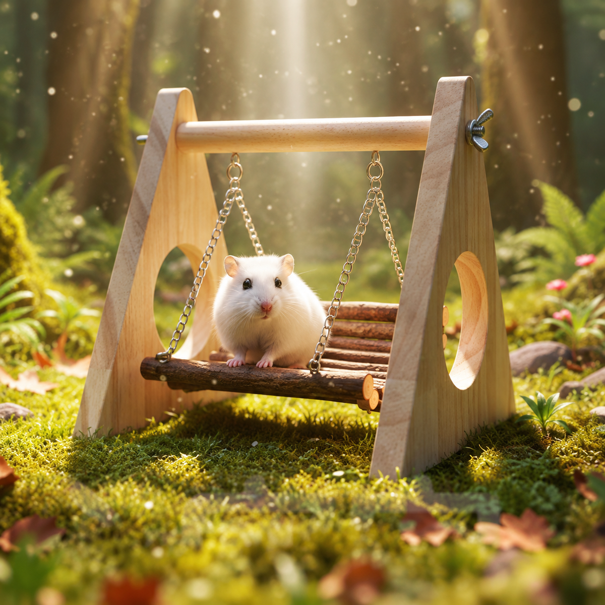 Woodland Swing — Natural Wooden Swing & Perch