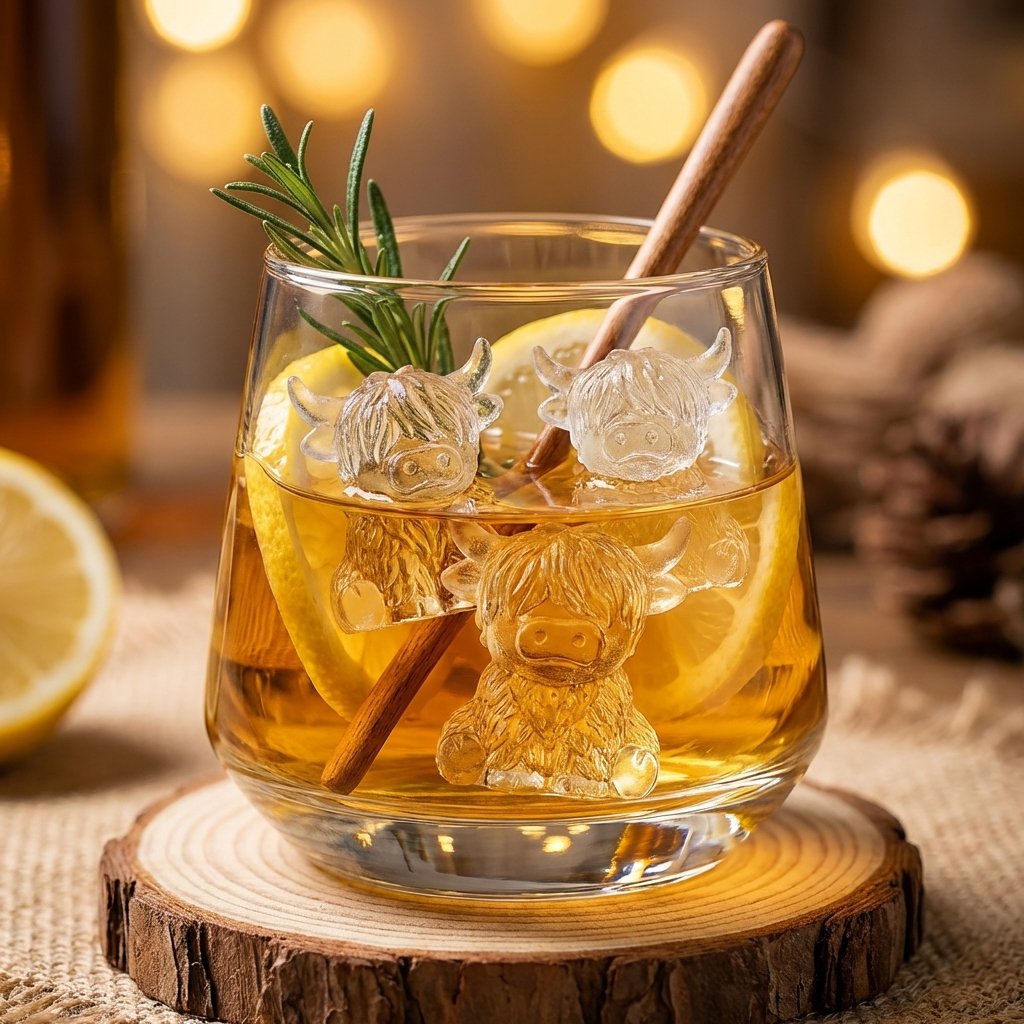 Junazilo® 🐮Mini Highland Cow Ice Cube & Dessert Mold🧊Cute 3D Ice for Drinks, Parties & Gifts