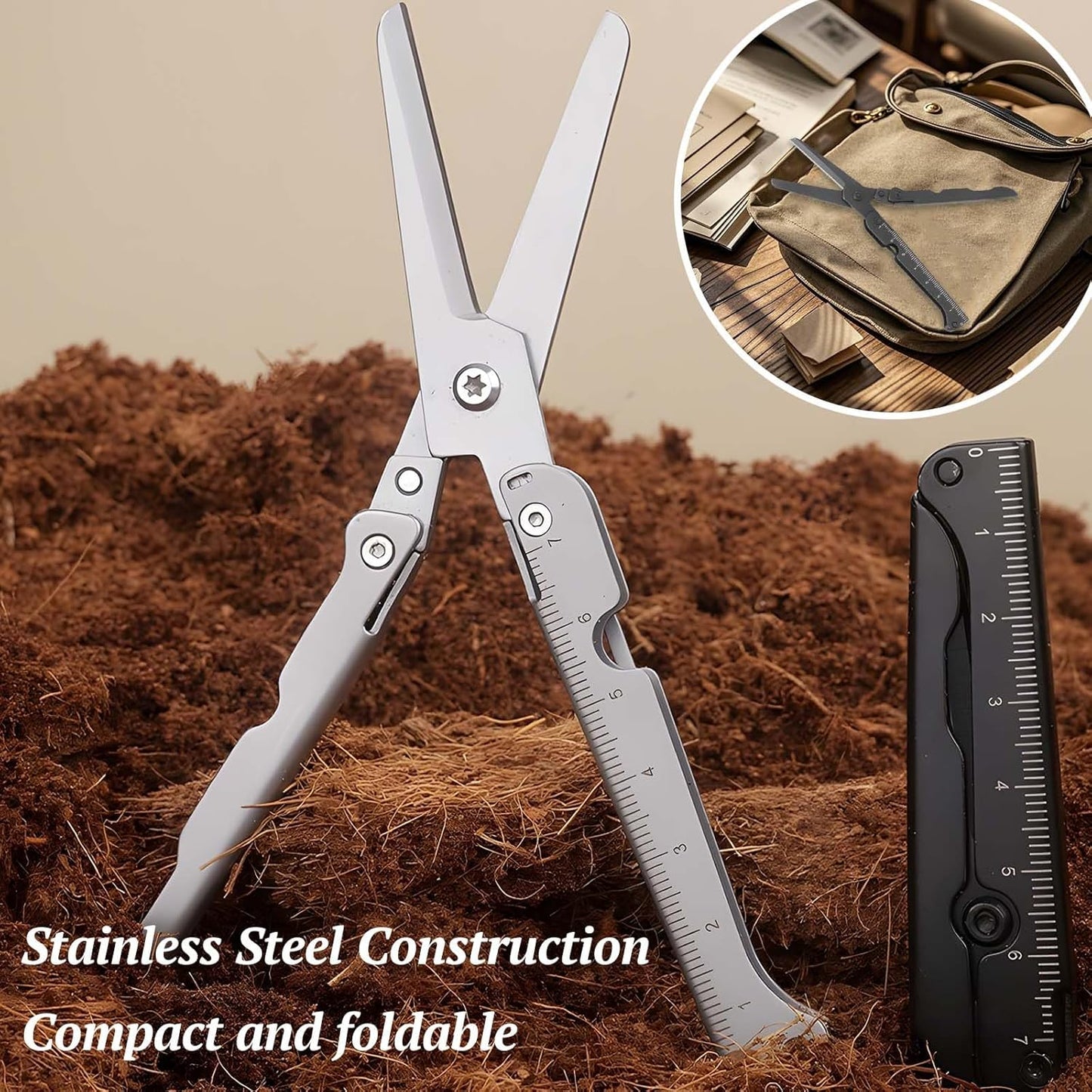 Junazilo® ✂️ 2-in-1 Foldable EDC Scissors with Built-In Ruler