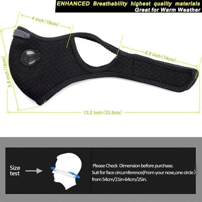 Junazilo® Reusable Carbon Filter Dust Mask – Built for Active Lifestyles