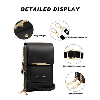 Junazilo® Simple and elegant women's touchscreen crossbody phone wallet upsell