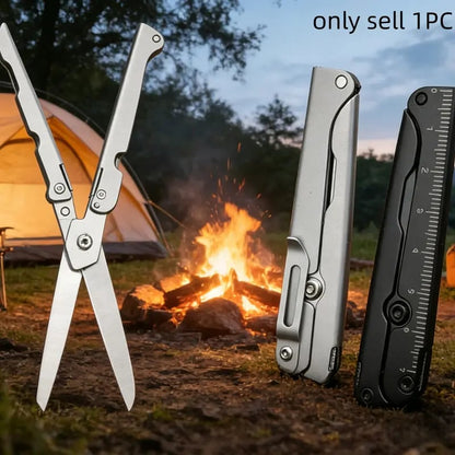 Junazilo® ✂️ 2-in-1 Foldable EDC Scissors with Built-In Ruler