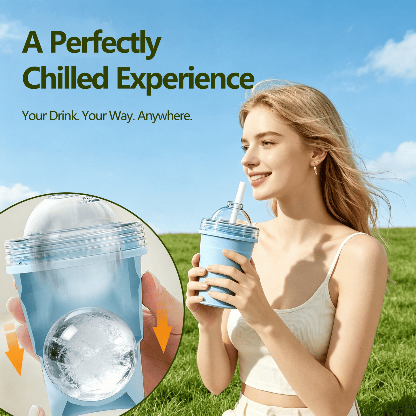 Junazilo® 🧊 Foldable Silicone Ice Ball Drink Cup