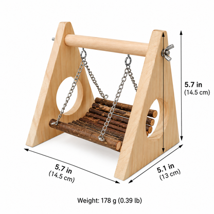 Woodland Swing — Natural Wooden Swing & Perch
