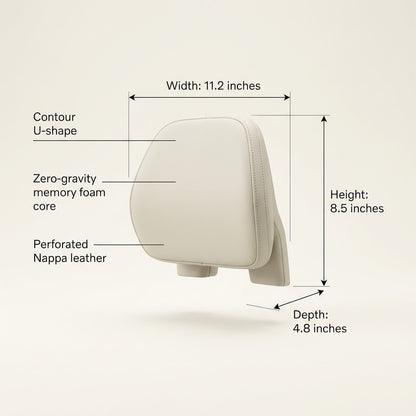 Aura Ergonomic Nappa Leather Car Headrest
